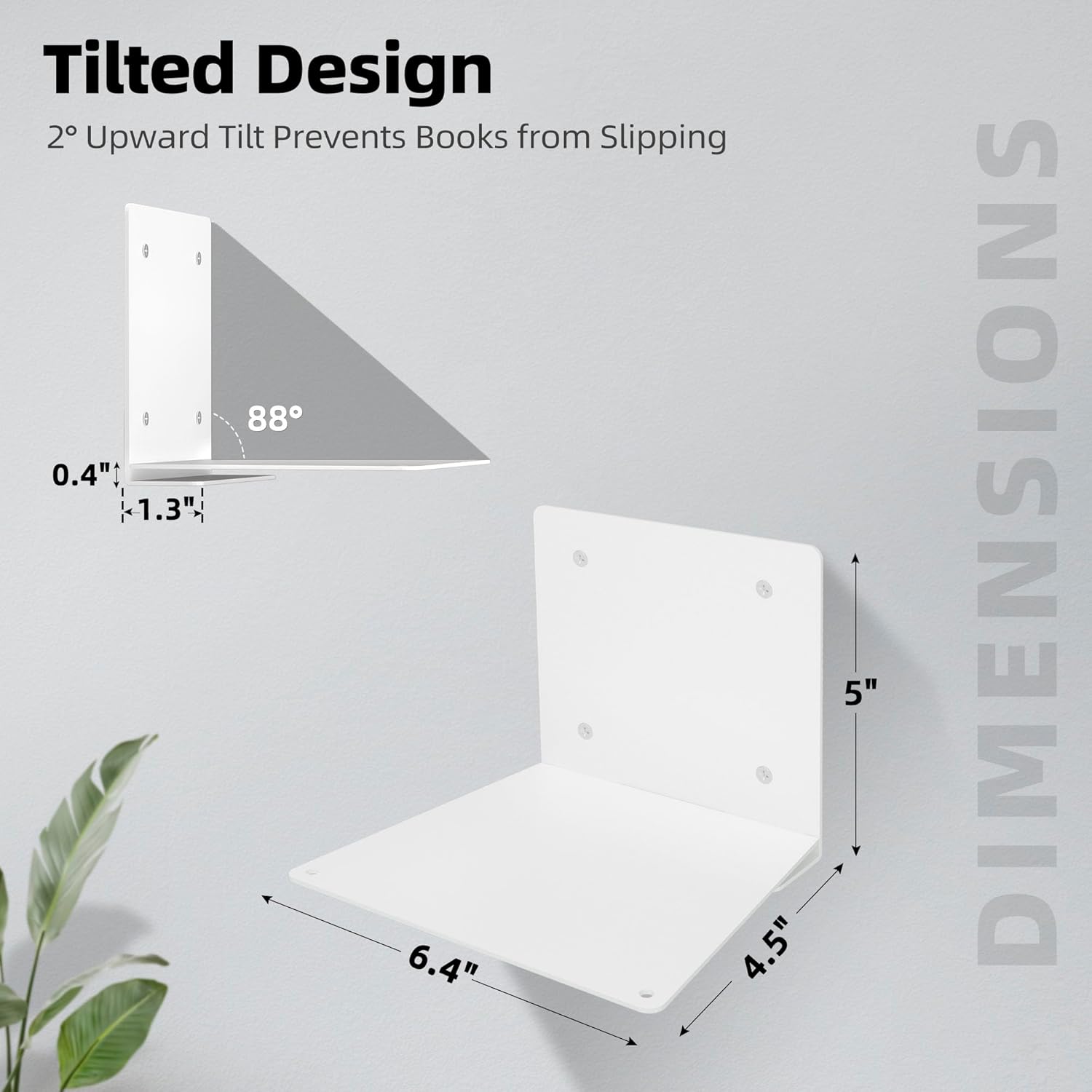 STORAGE MANIAC Invisible Floating Bookshelves Wall Mounted White