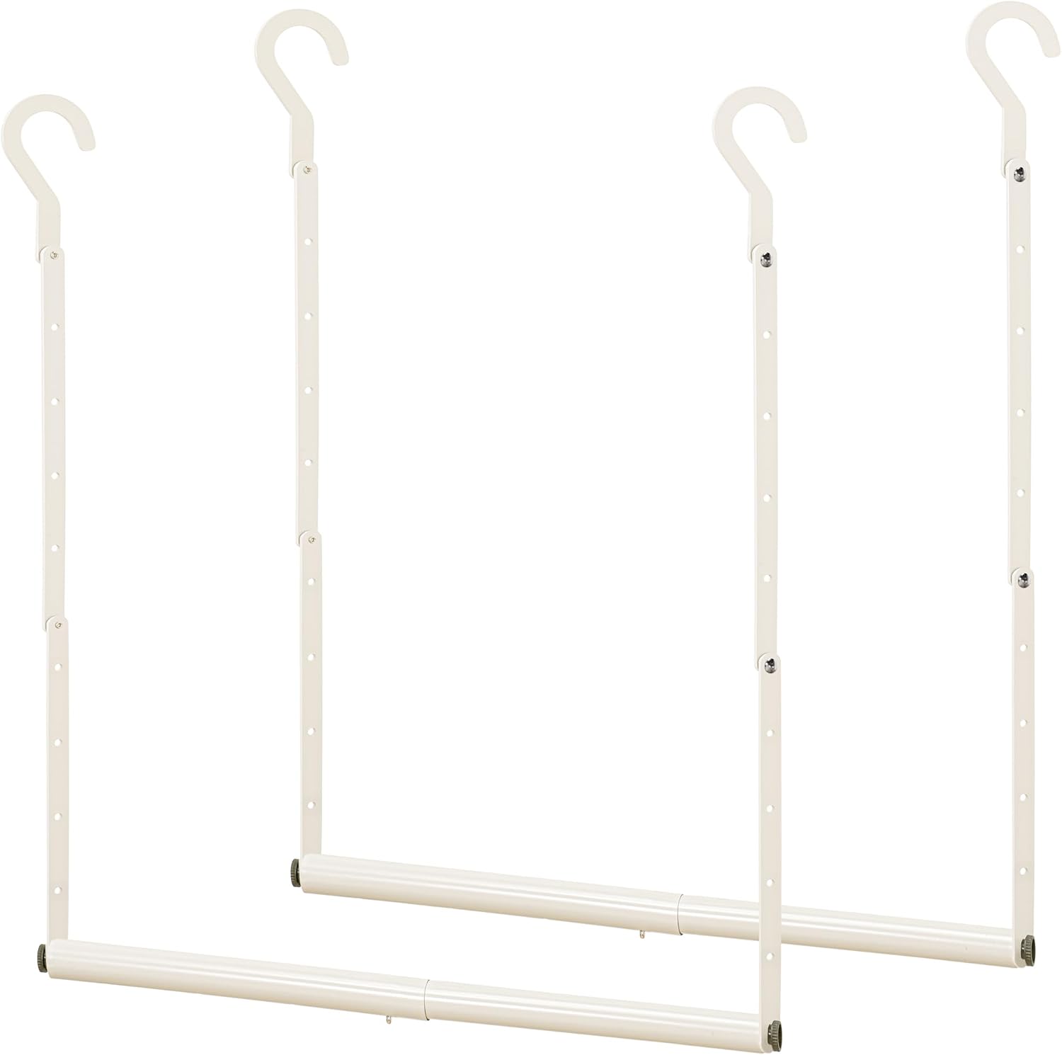 STORAGE MANIAC Adjustable Closet Rod for Hanging Clothes, 2 Pack White