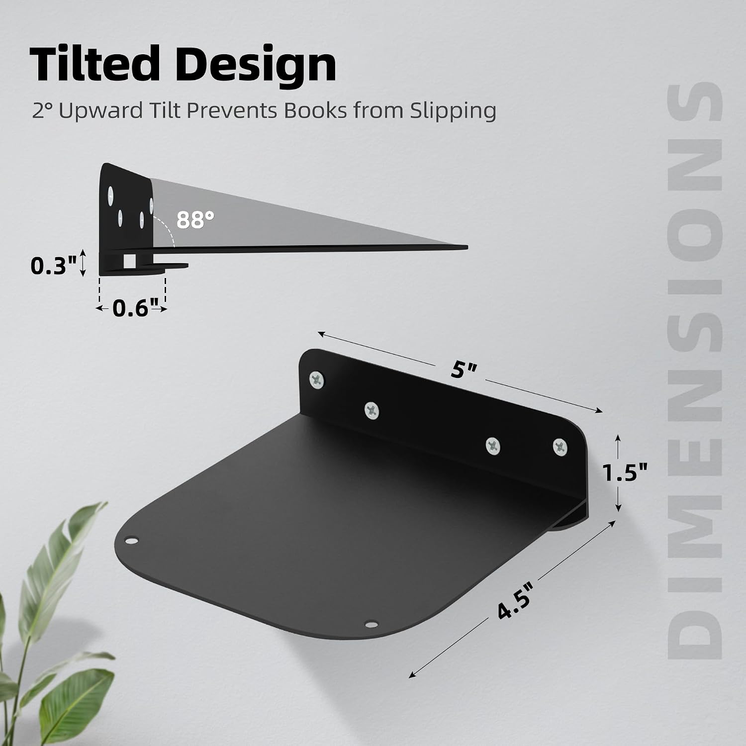 STORAGE MANIAC Invisible Floating Bookshelves Wall Mounted Hanging Shelf Black