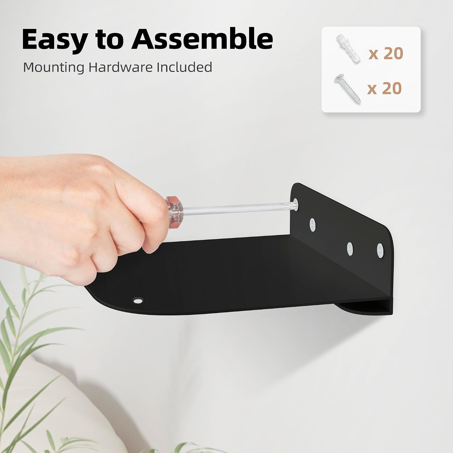 STORAGE MANIAC Invisible Floating Bookshelves Wall Mounted Hanging Shelf Black