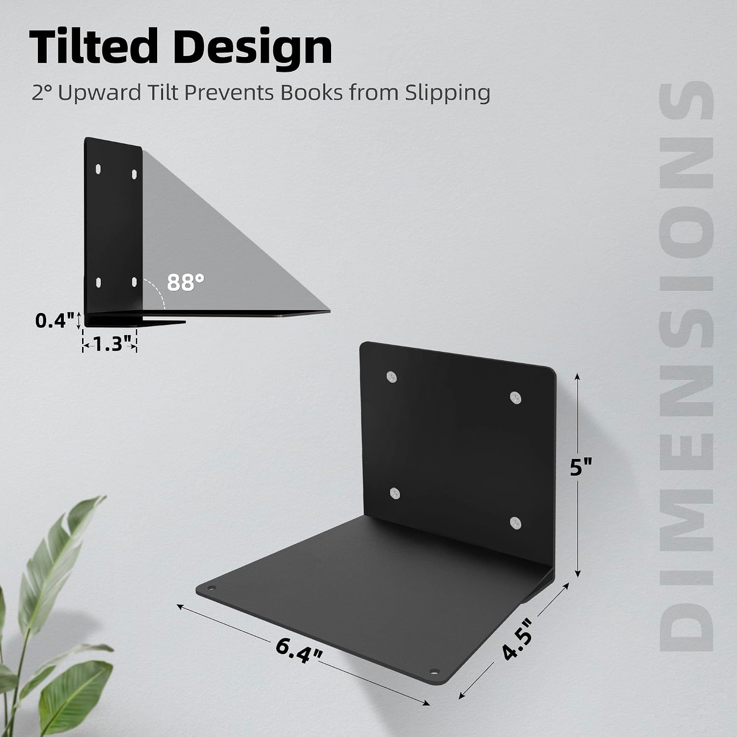 STORAGE MANIAC Invisible Floating Bookshelves Wall Mounted Black