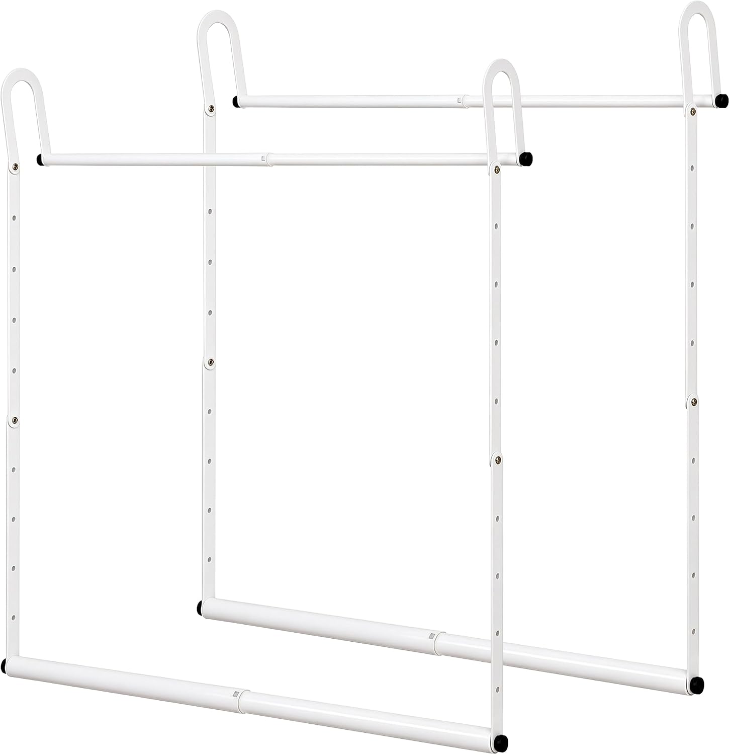 STORAGE MANIAC Double Hanging Closet Rod Adjustable Closet Organizer White