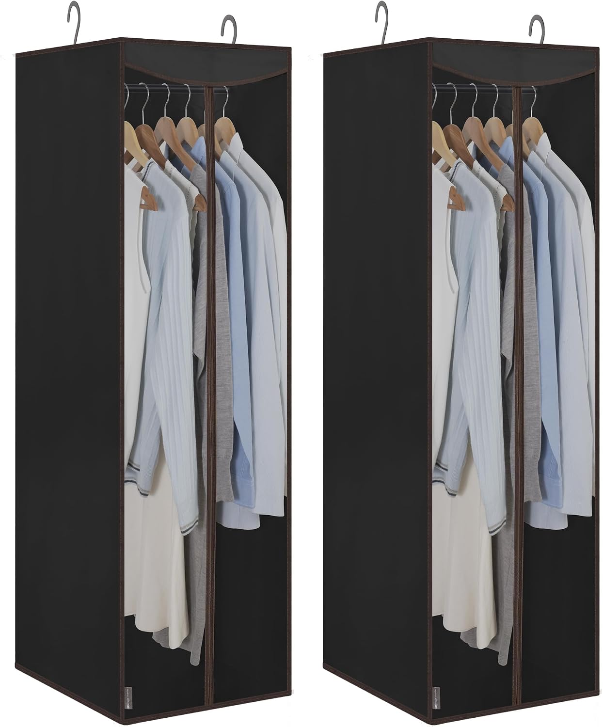STORAGE MANIAC Garment Bags for Hanging Clothes, 57-Inch, Black, 2-Pack