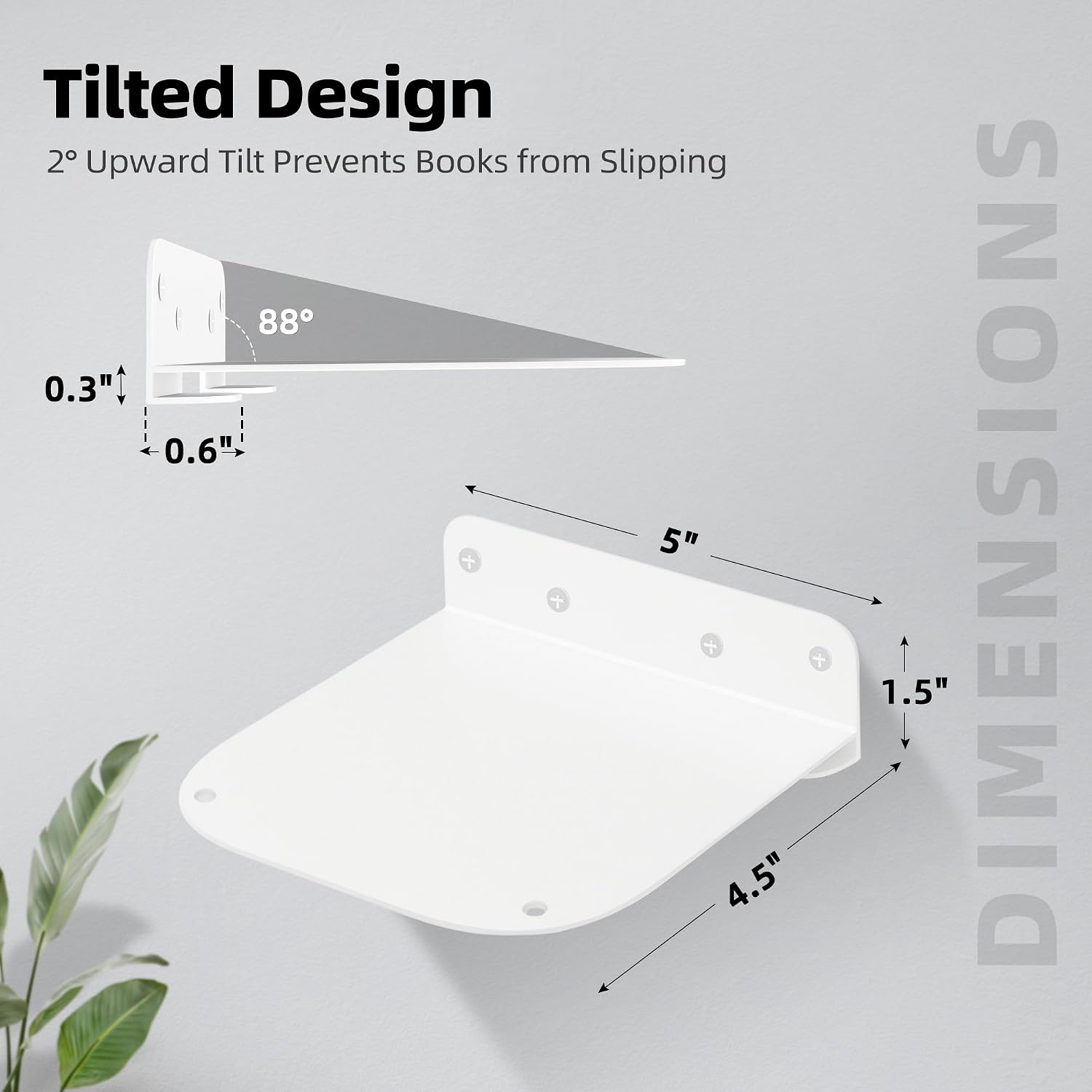 STORAGE MANIAC Invisible Floating Bookshelves Wall Mounted Hanging Shelf White