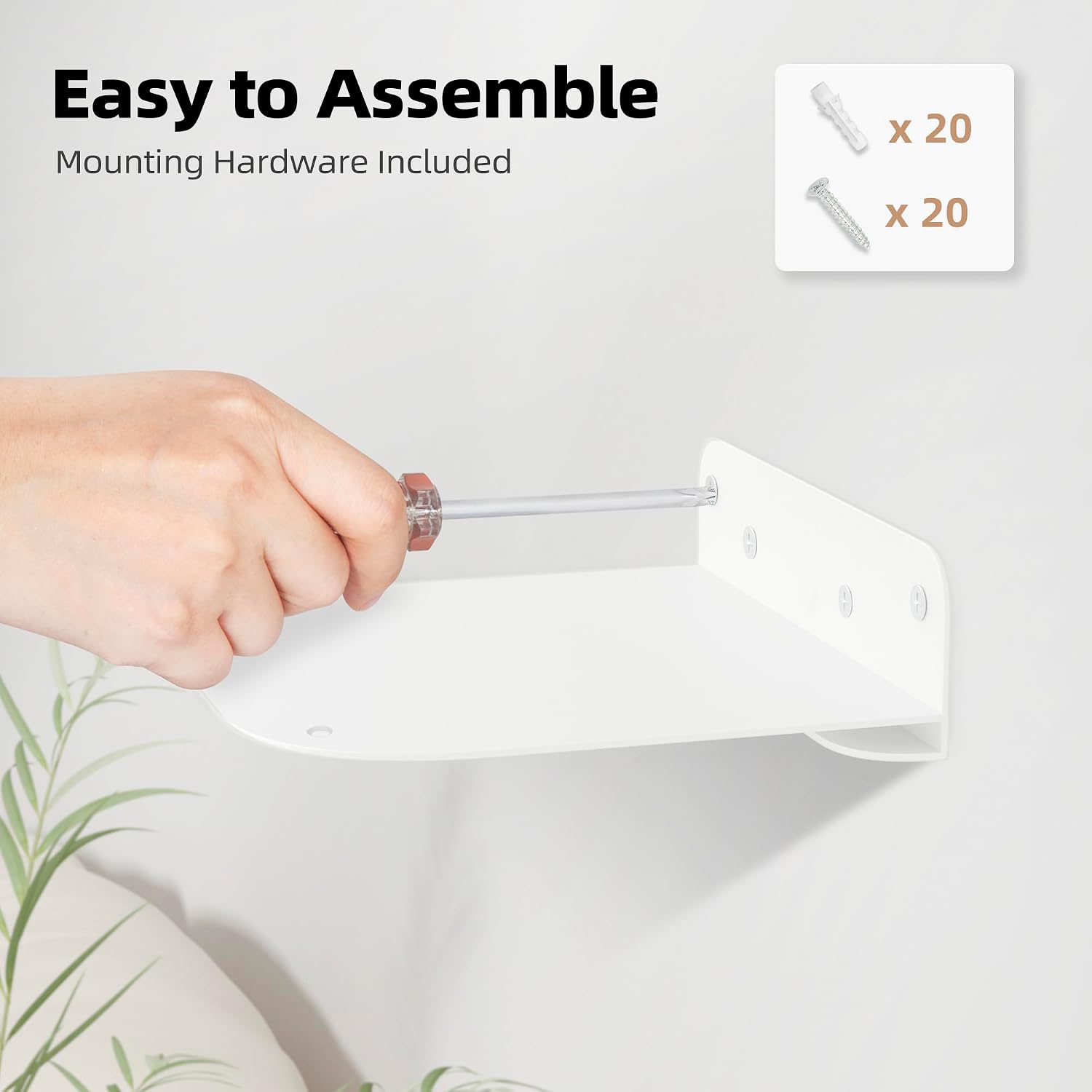 STORAGE MANIAC Invisible Floating Bookshelves Wall Mounted Hanging Shelf White