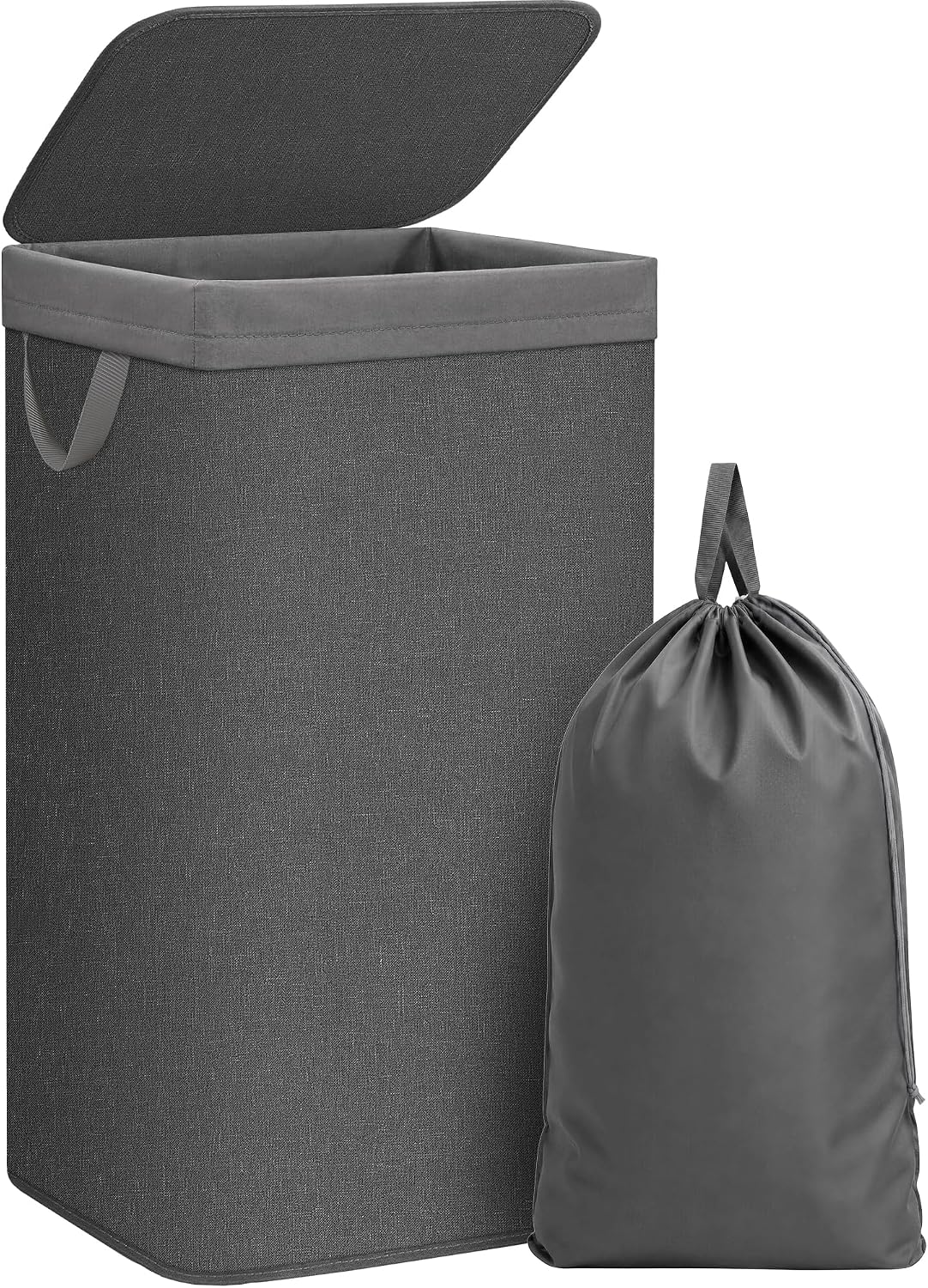 STORAGE MANIAC Metal Frame Laundry Hamper with Lid, Tall Laundry Baskets