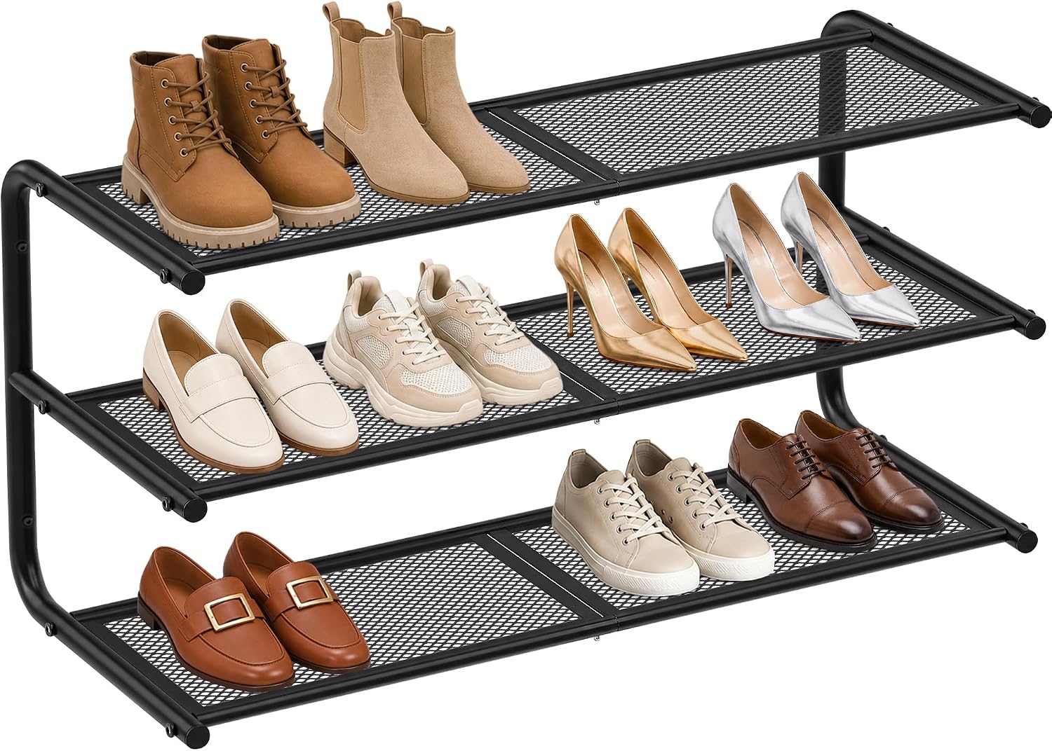 STORAGE MANIAC Wall-mounted Shoe Rack, 3 Tier Hanging Shoe Shelf