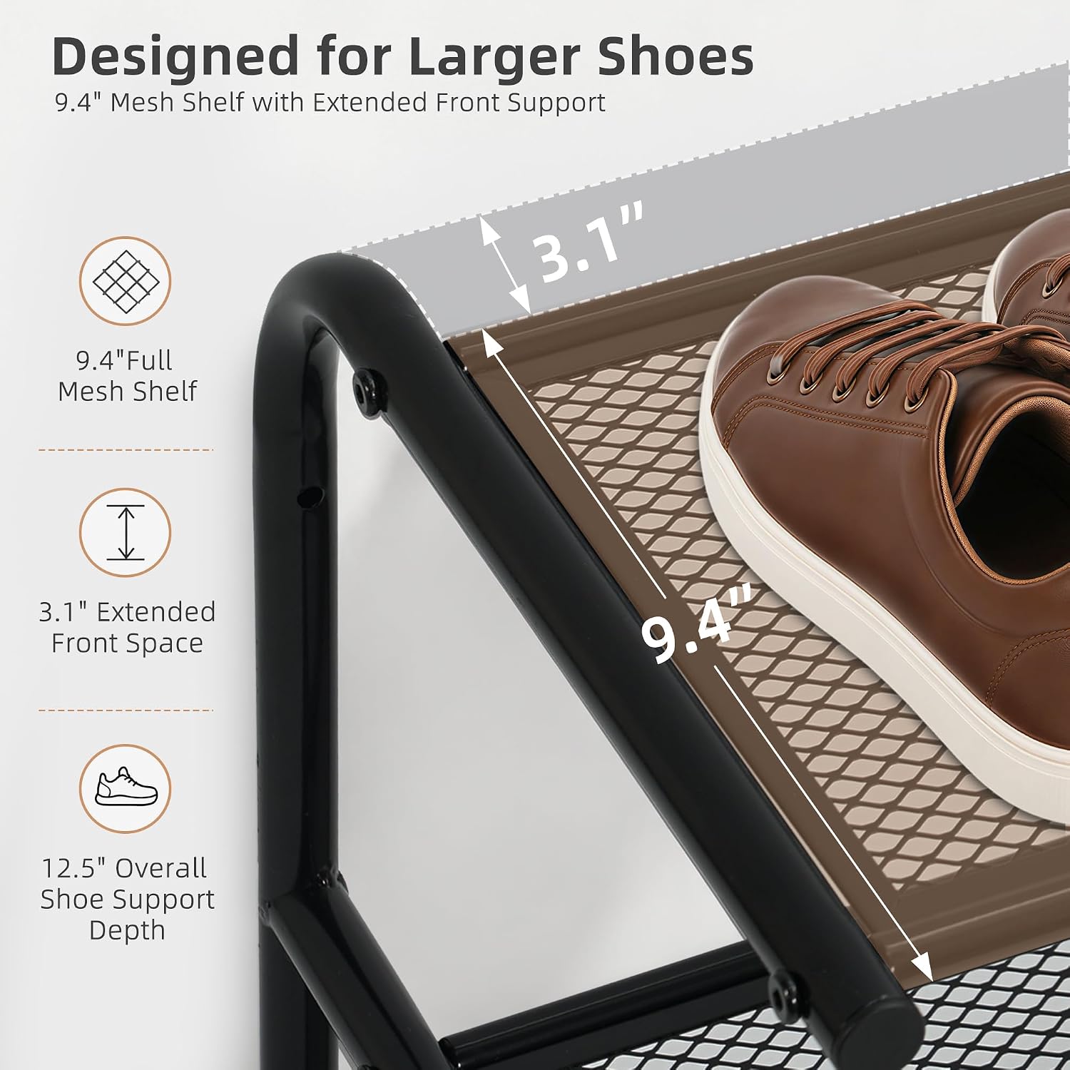STORAGE MANIAC Wall-mounted Shoe Rack, 3 Tier Hanging Shoe Shelf