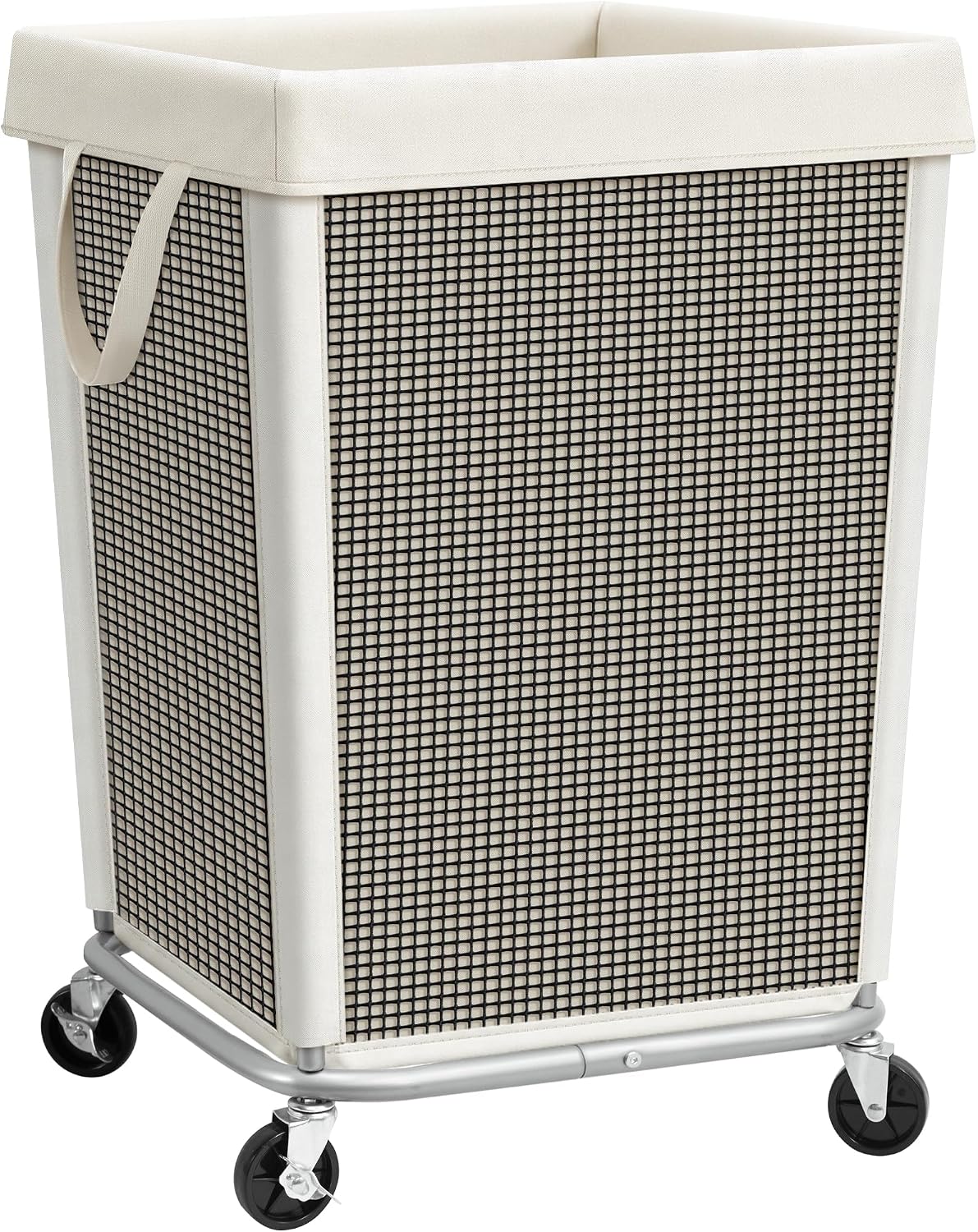 STORAGE MANIAC Rolling Laundry Hamper, Large Laundry Cart, 160L Black Mesh