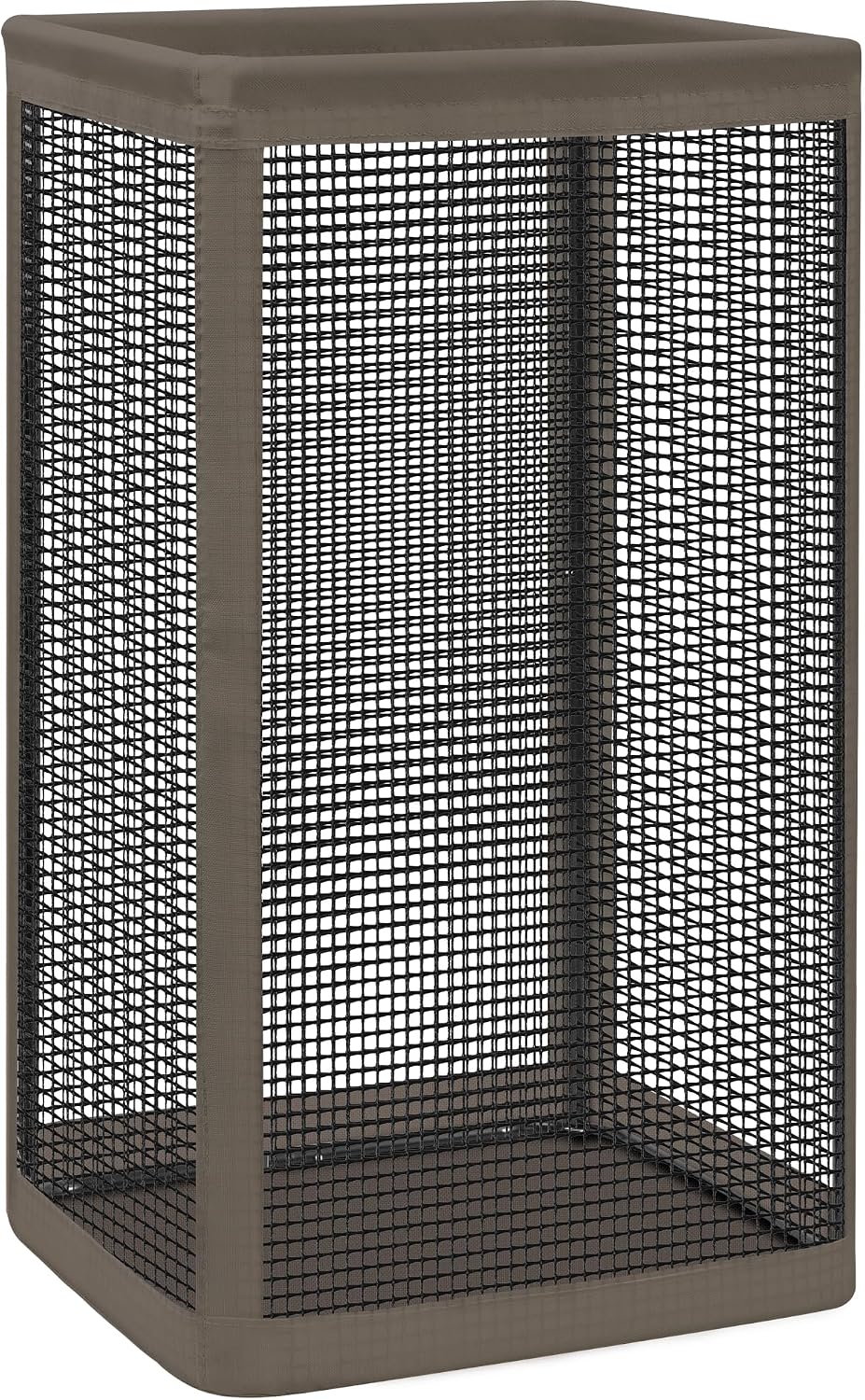 STORAGE MANIAC Mesh Laundry Hamper, 23.7 Gal. Tall Laundry Basket for Airflow, Strong Metal Dirty Clothes Hamper for College Dorm, Bedroom, Bathroom, Clothes Bin, Black & Coffee Brown & Black