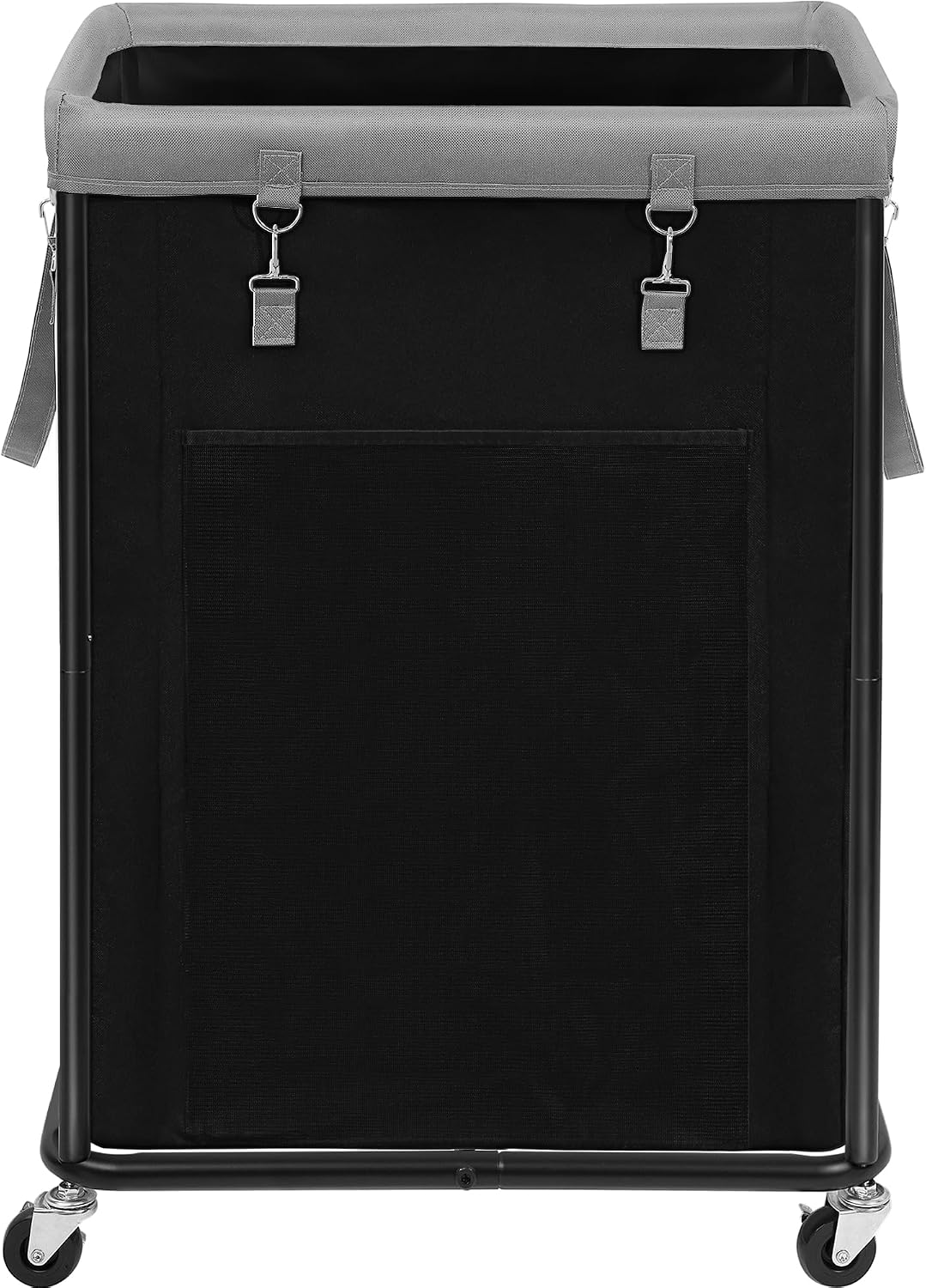 STORAGE MANIAC Large Laundry Basket with Wheels 160L Rolling Laundry Hamper Laundry Cart with Metal Frame and Removable Bag, Clothes Hamper for Bedroom, Bathroom, Dorm Room, Laundry Room, Black