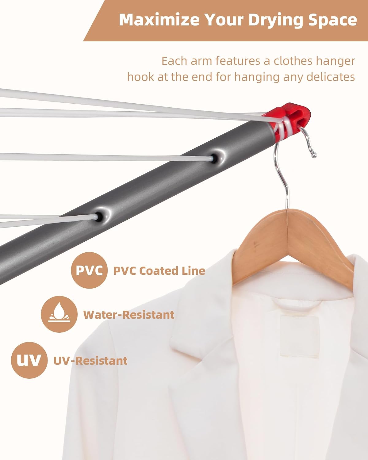 STORAGE MANIAC Umbrella Clotheslines Outdoor Laundy Drying Rack Heavy Duty