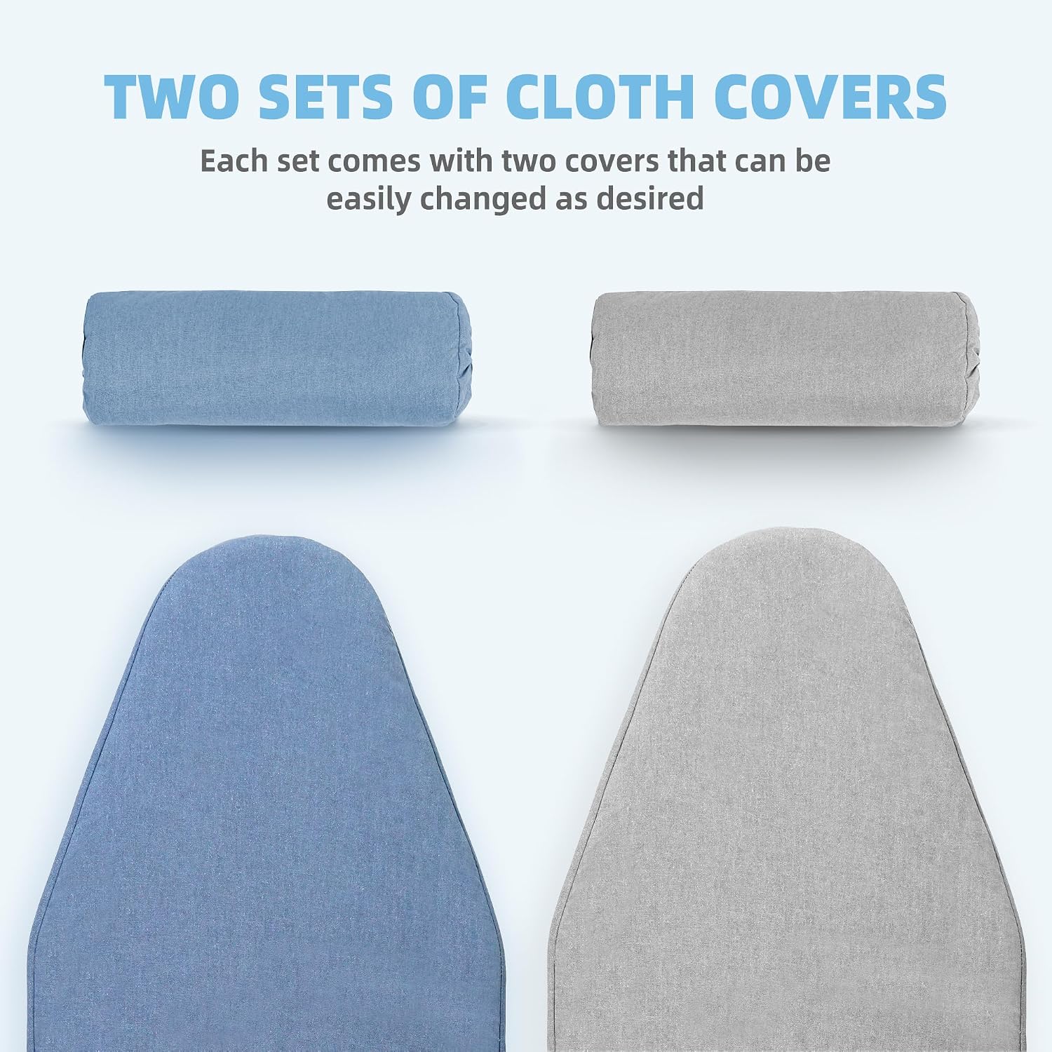 STORAGE MANIAC Tabletop Ironing Board, Small Iron Pad, Silver & Blue