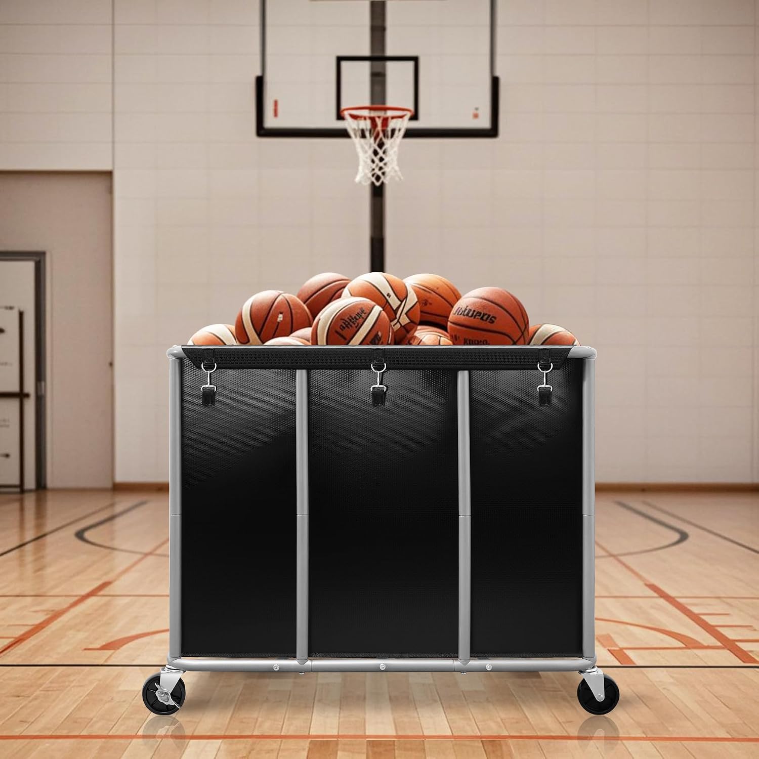 STORAGE MANIAC Commercial Laundry Cart with Wheels, 420L Black