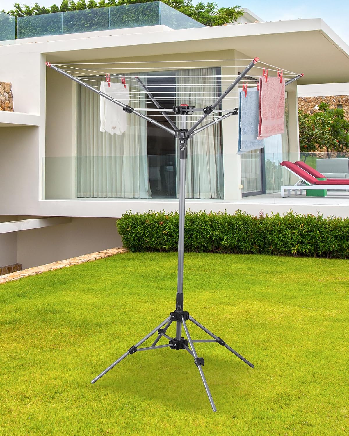 STORAGE MANIAC Umbrella Clotheslines Indoor Laundry Drying Rack Portable