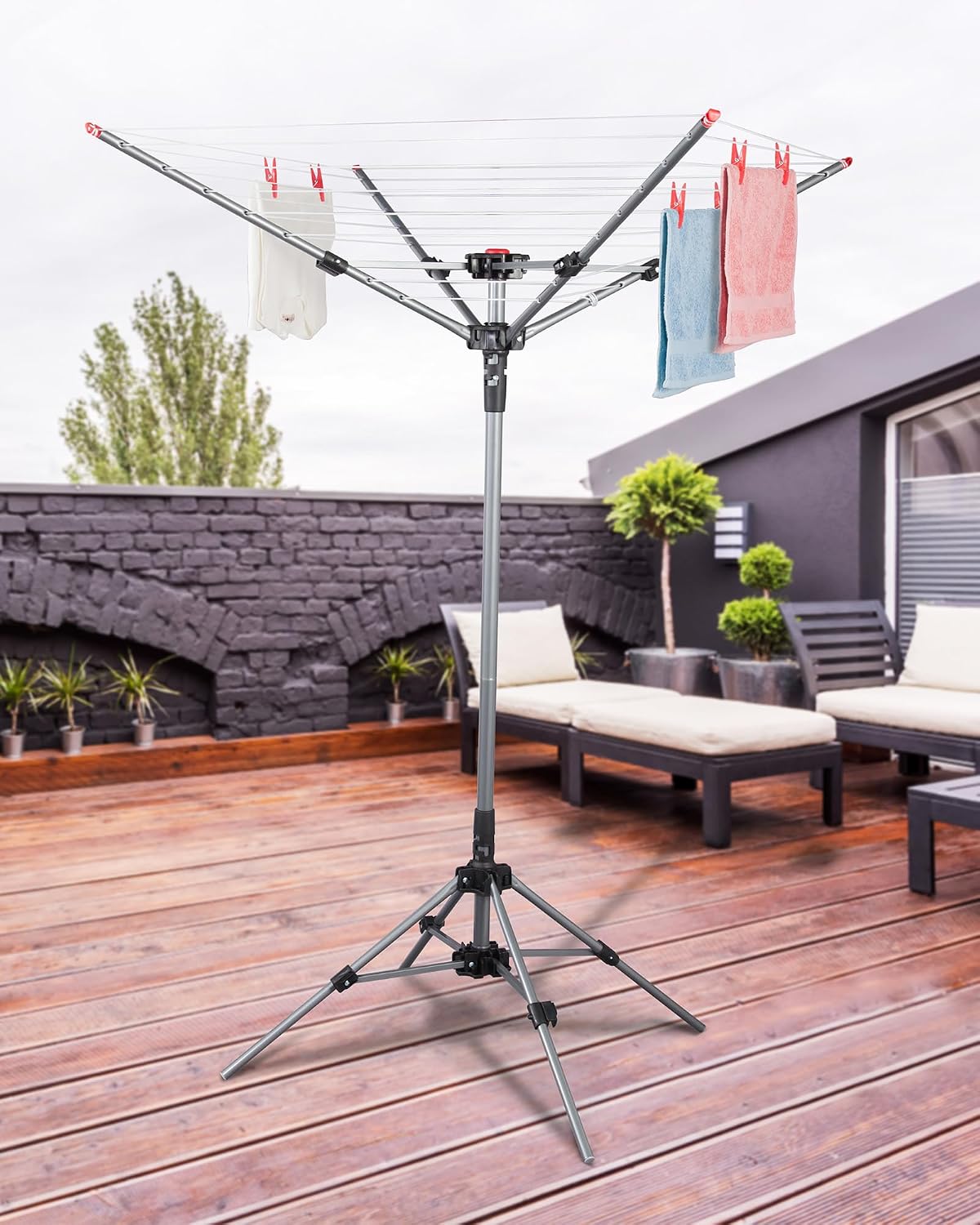 STORAGE MANIAC Umbrella Clotheslines Indoor Laundry Drying Rack Portable