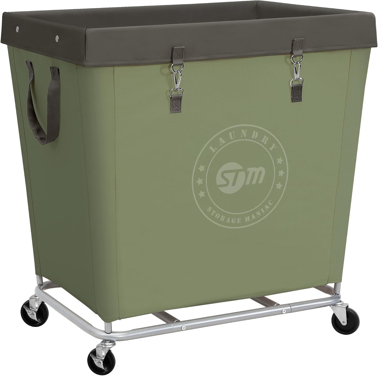 STORAGE MANIAC Rolling Laundry Hamper, Commercial Laundry Cart, 320L Green