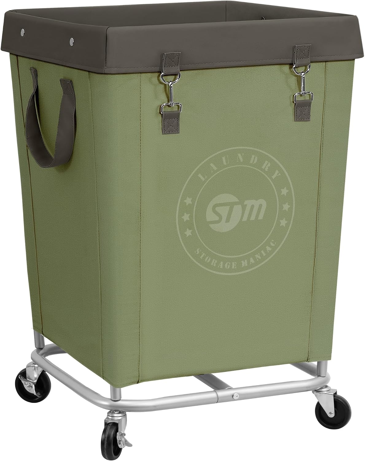 STORAGE MANIAC Rolling Laundry Hamper, Commercial Laundry Cart, 160L Green