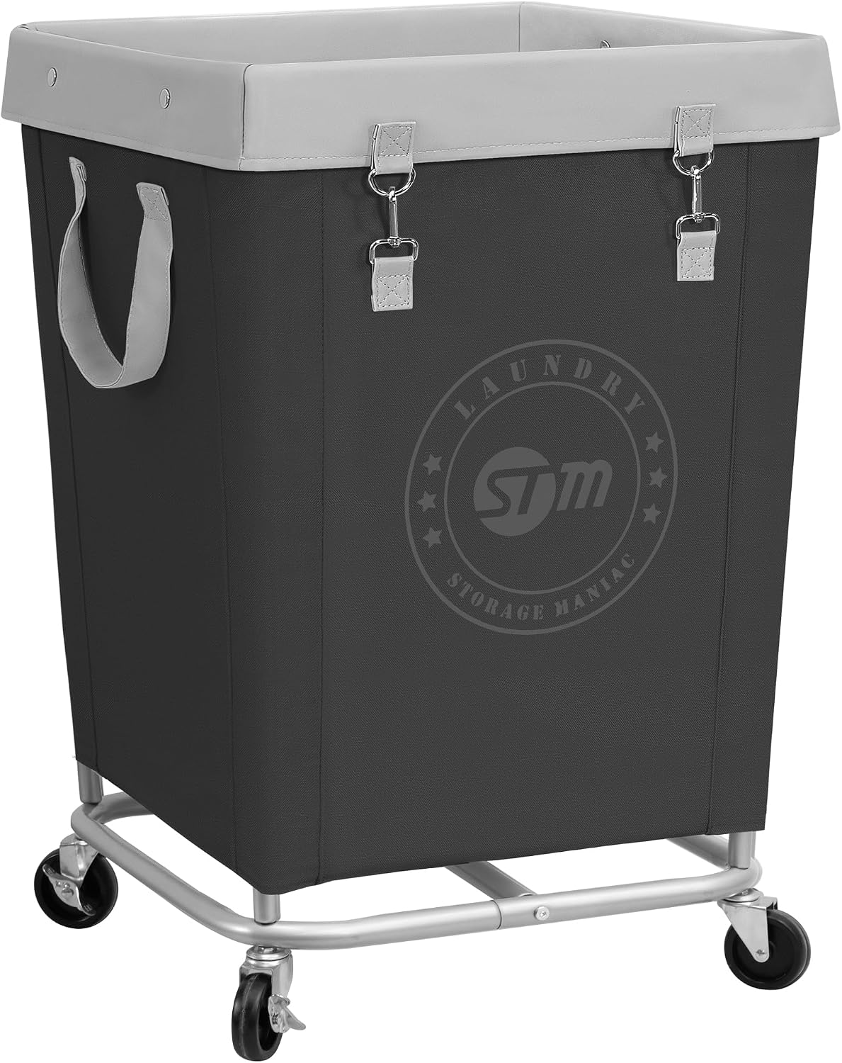 STORAGE MANIAC Rolling Laundry Hamper, Commercial Laundry Cart, 160L Black